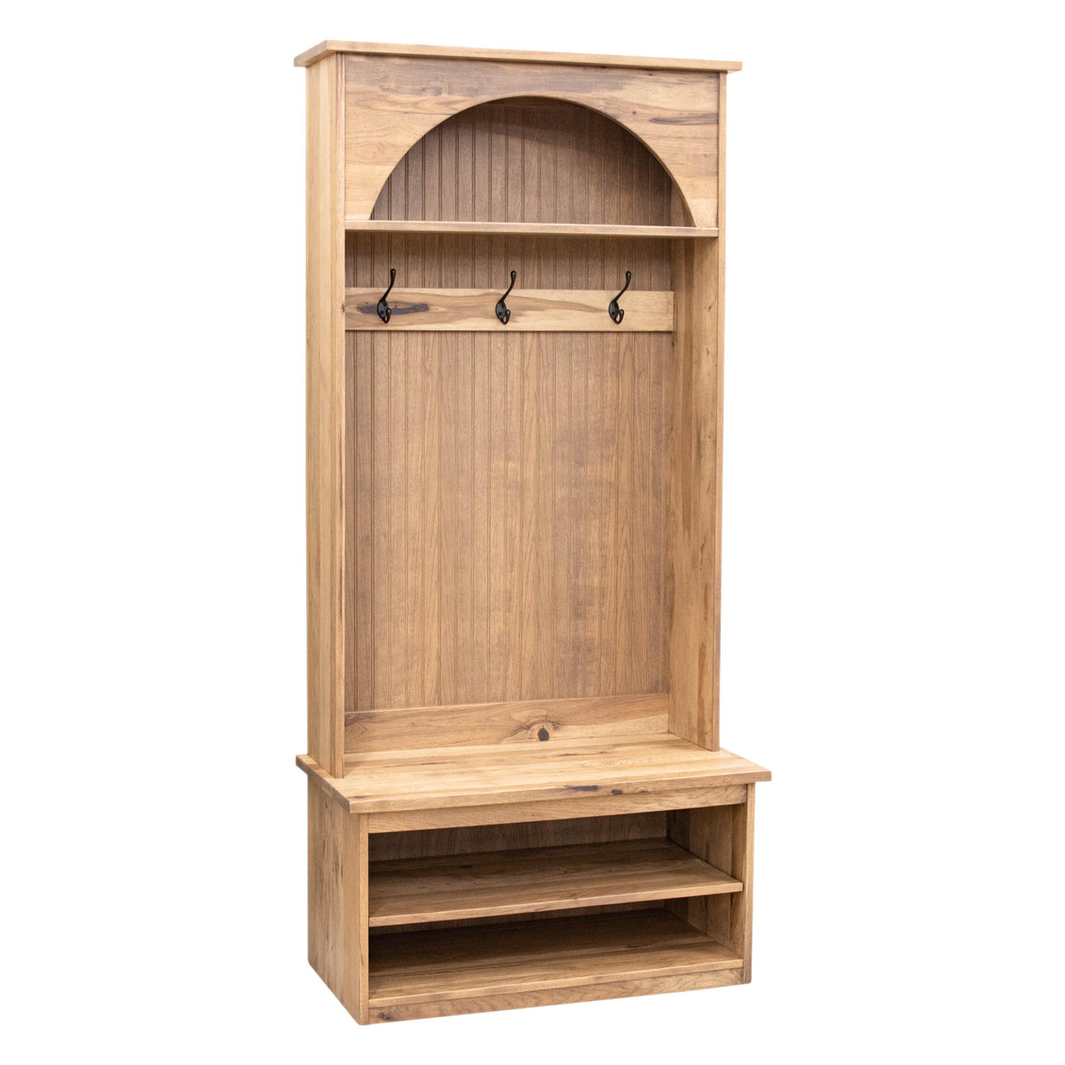 St. Louis Hickory Wood Hall Tree Bench | WB