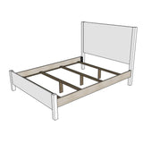 Hudson King Walnut Wood Bed with Upholstered Headboard | NAT