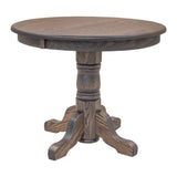 Traditional Round Oak Wood Dining Table | SB