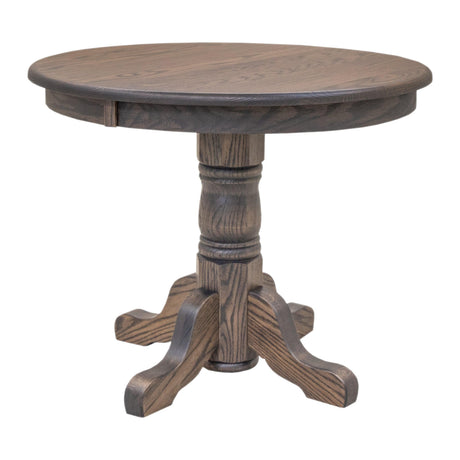 Traditional Round Dark Oak Dining Table Set for 2-4 People
