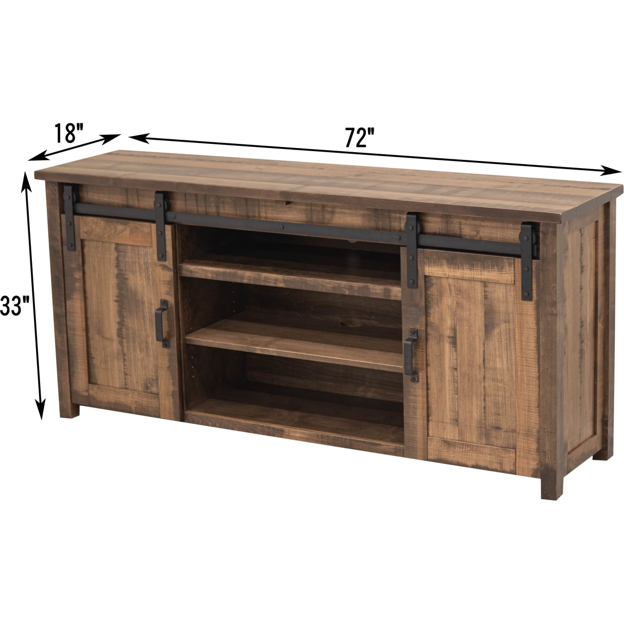 Arcadia 72" Sliding Barn Door Post TV Console