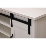 Arcadia 72" White Maple Wood Sliding Barn Door Post TV Console | DW