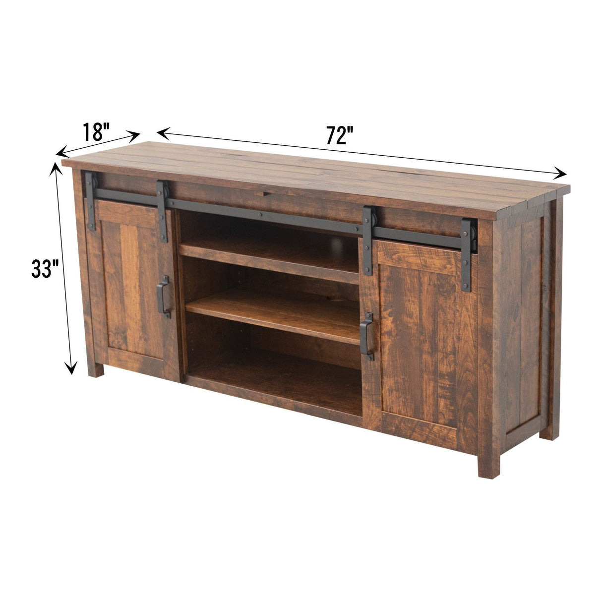 Arcadia 72" Sliding Barn Door Post TV Console