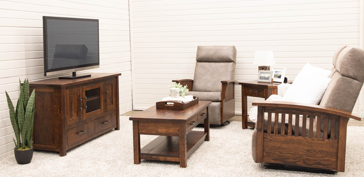 Mission Swivel Glider Recliner with Wood Arms | 1072-B