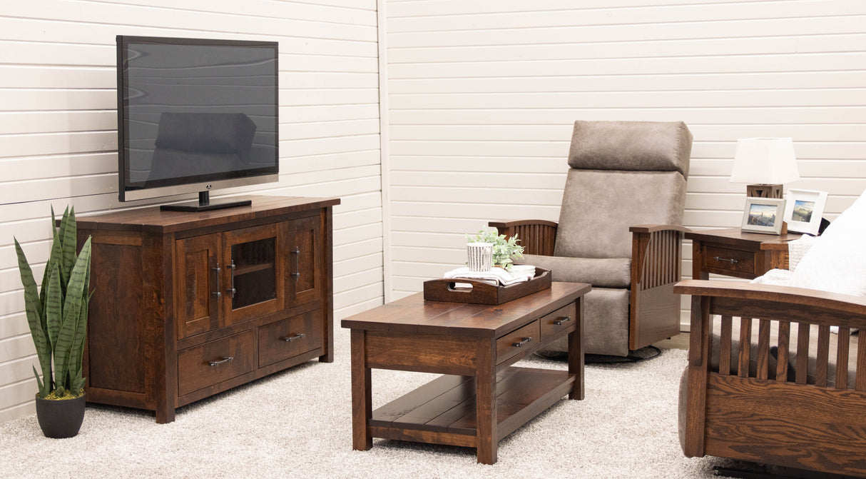 Mission Swivel Glider Recliner with Wood Arms | 1072-B