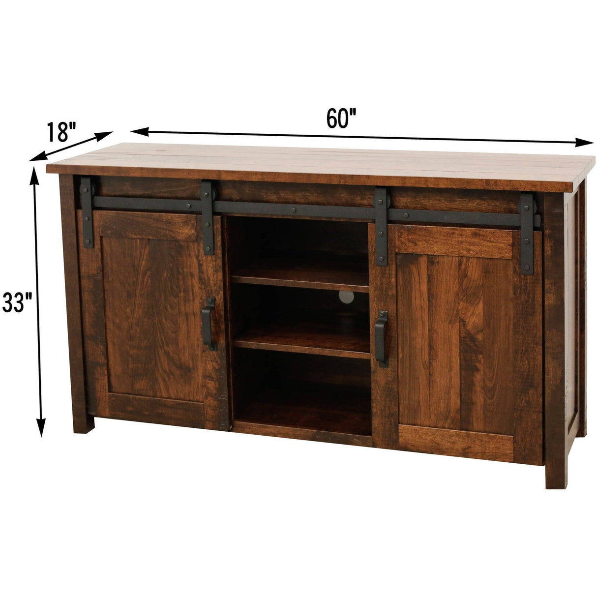 Arcadia 60" Sliding Barn Door Post TV Console