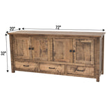 Arcadia 72" 4-Door TV Console