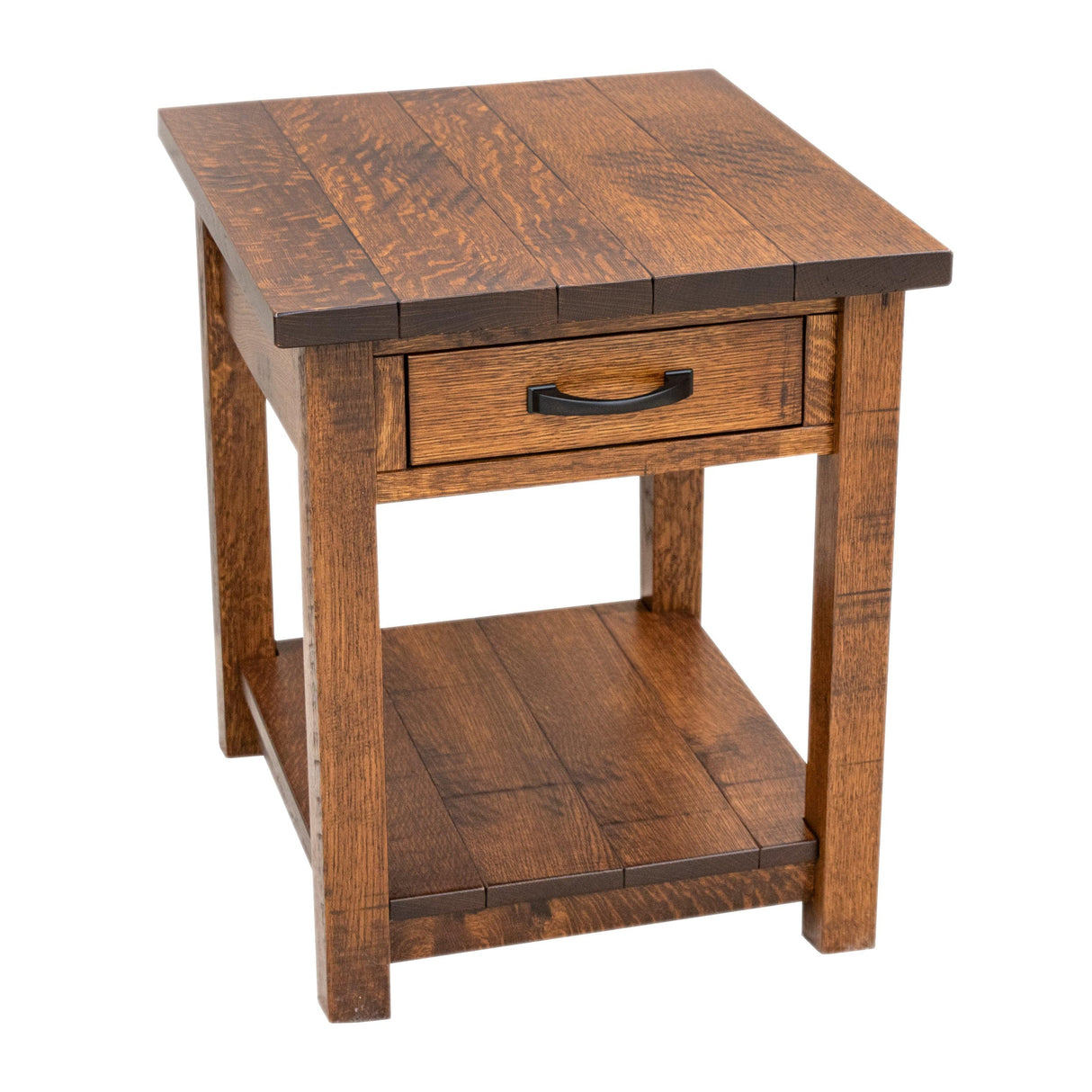 Arcadia Quarter Sawn White Oak Wood Large Square Open End Table | GB