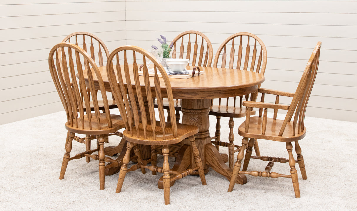High Bent Paddle Oak Wood Arm Dining Chair | S-14