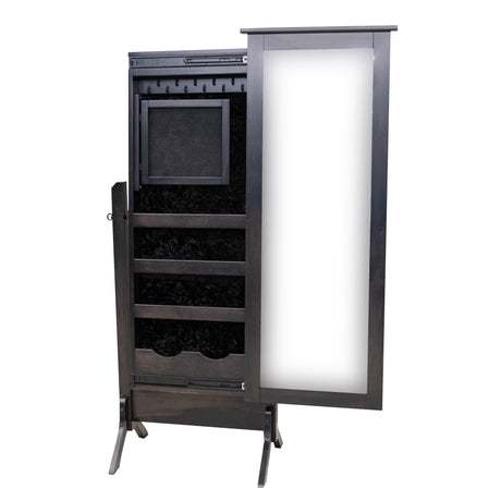 Shaker Maple Wood Sliding Jewelry Cheval Mirror | DK