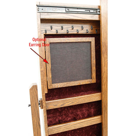 Shaker Maple Wood Sliding Jewelry Cheval Mirror | BOS