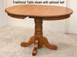 Traditional Round Quarter Sawn White Oak Wood Dining Table | ASB