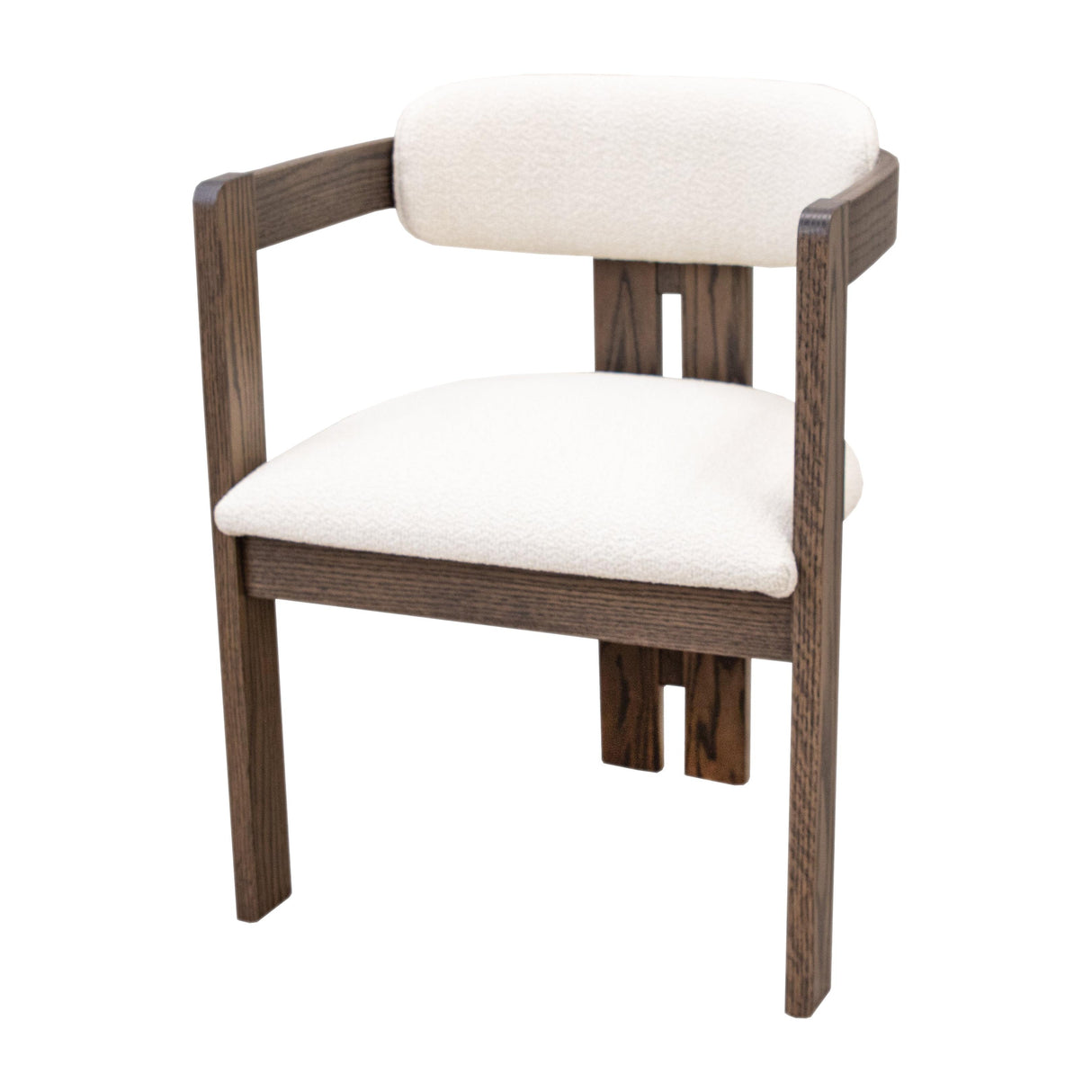 Tulsa Oak Wood Mid Century Dining Chair with Fabric Seat & Back | SB