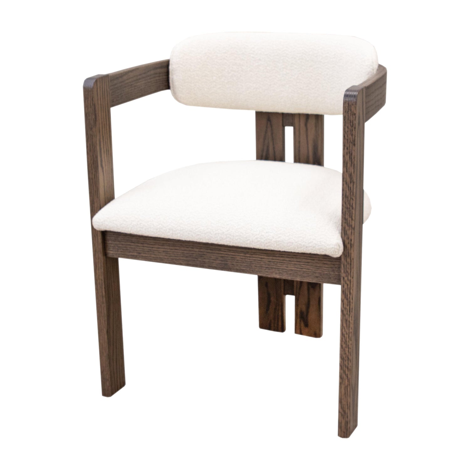 Tulsa Oak Wood Mid Century Dining Chair with Fabric Seat & Back | SB