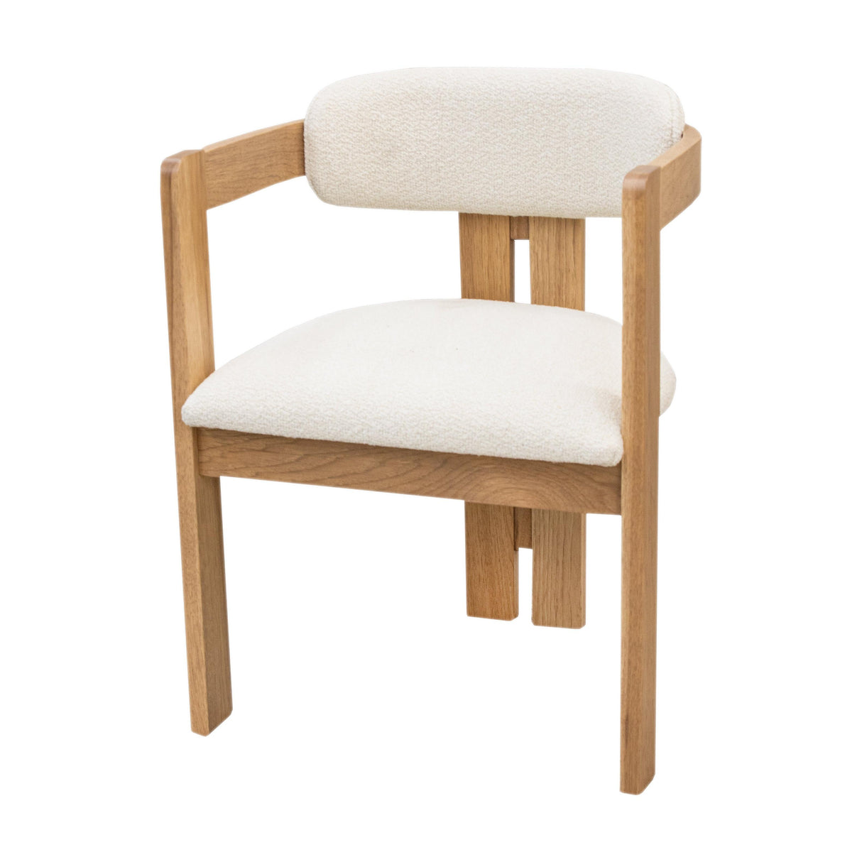 Tulsa Hickory Wood Mid Century Dining Chair with Fabric Seat & Back | WB