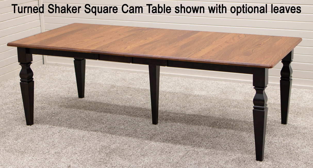 Turned Shaker Cam Extending Dining Table