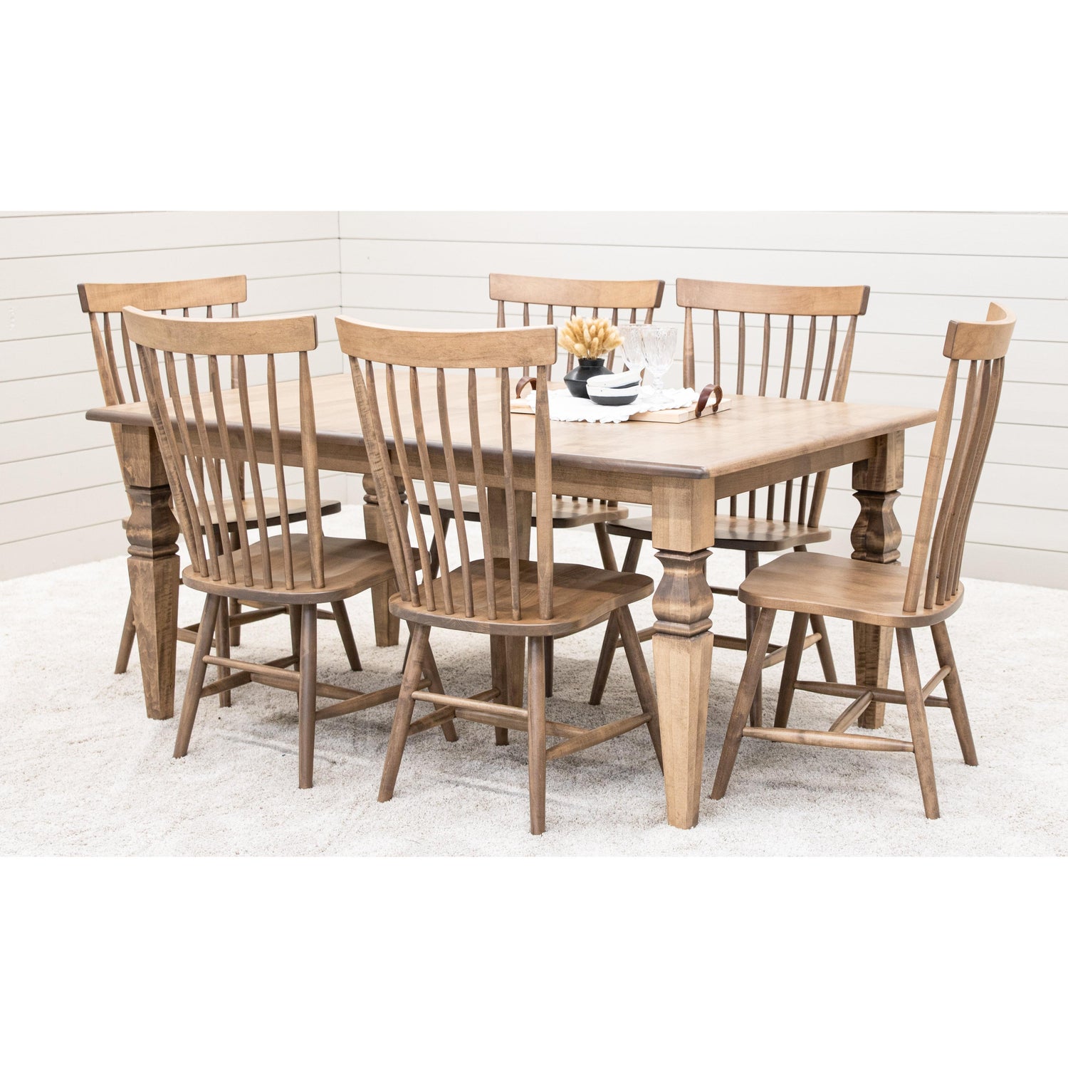 Classic Turned Cam Leg Maple Wood Extending Dining Table | WB