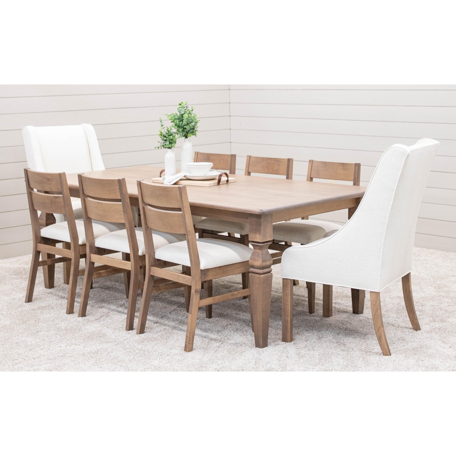 Classic Turned Cam Leg Maple Wood Extending Dining Table | WB