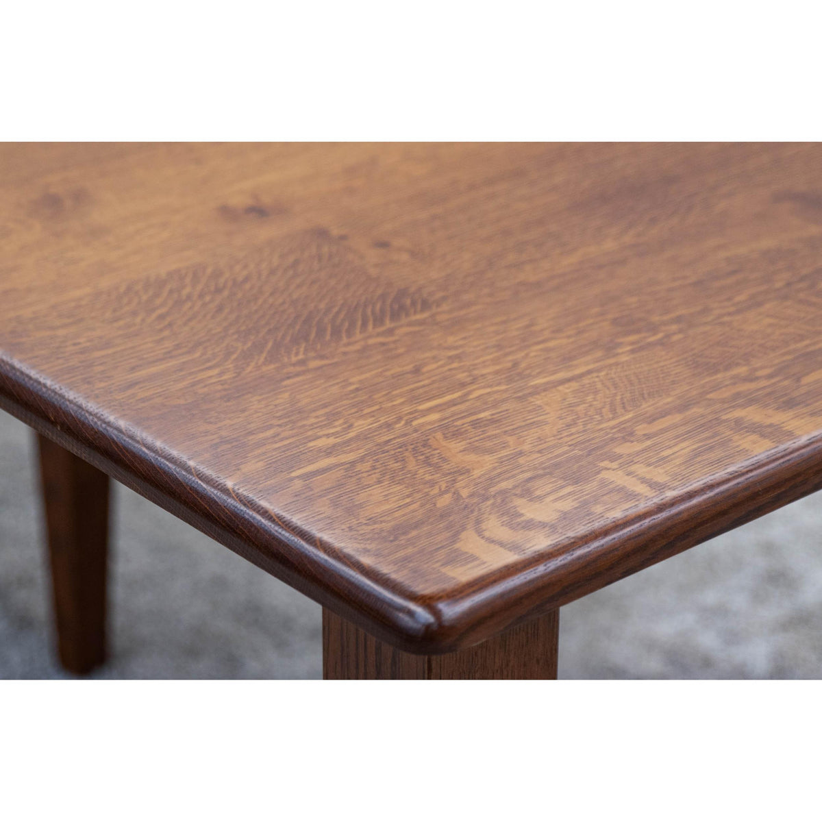 Classic Turned Cam Leg Quarter Sawn White Oak Wood Extending Dining Table | ASB