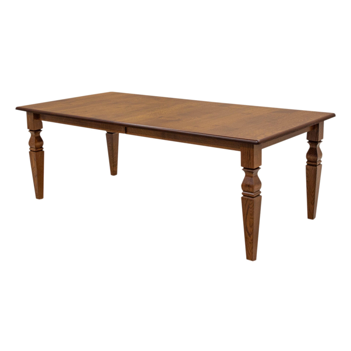 Classic Turned Cam Leg Quarter Sawn White Oak Wood Extending Dining Table | ASB
