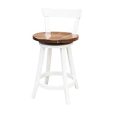 Turnstone 24" White & Walnut Wood Swivel Bar Stool | M-DW&RW-NAT