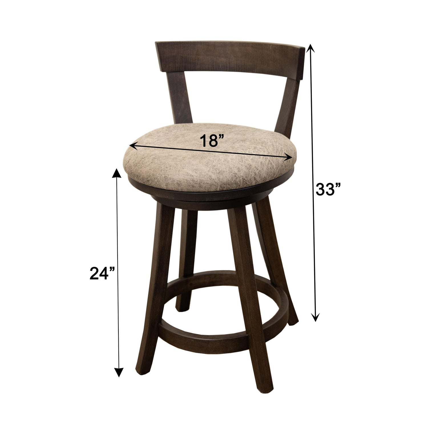 Turnstone 24" Maple Wood Swivel Bar Stool with Fabric Seat | GS