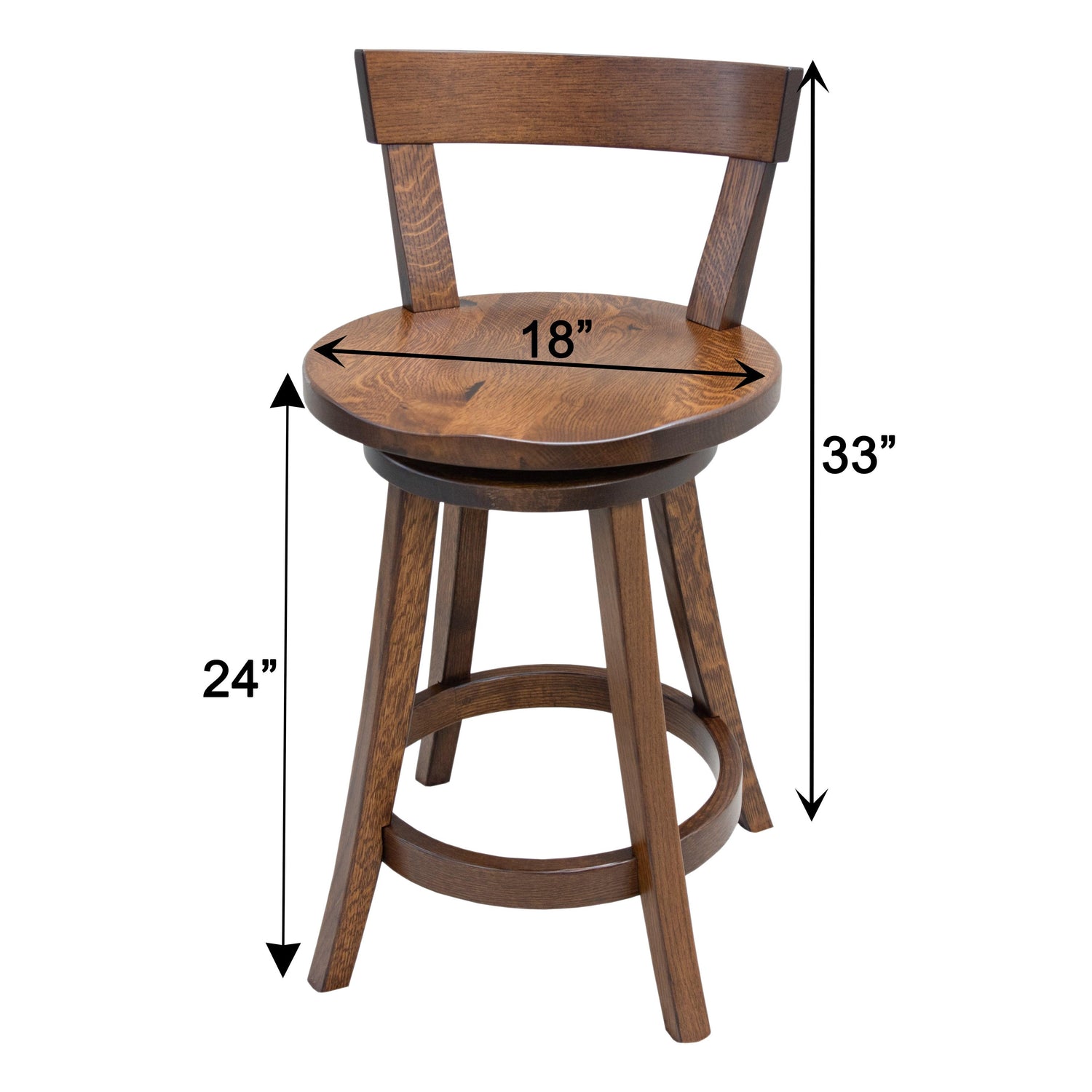 Turnstone 24" Black & Wood Swivel Bar Stool | M-EB&E-MC