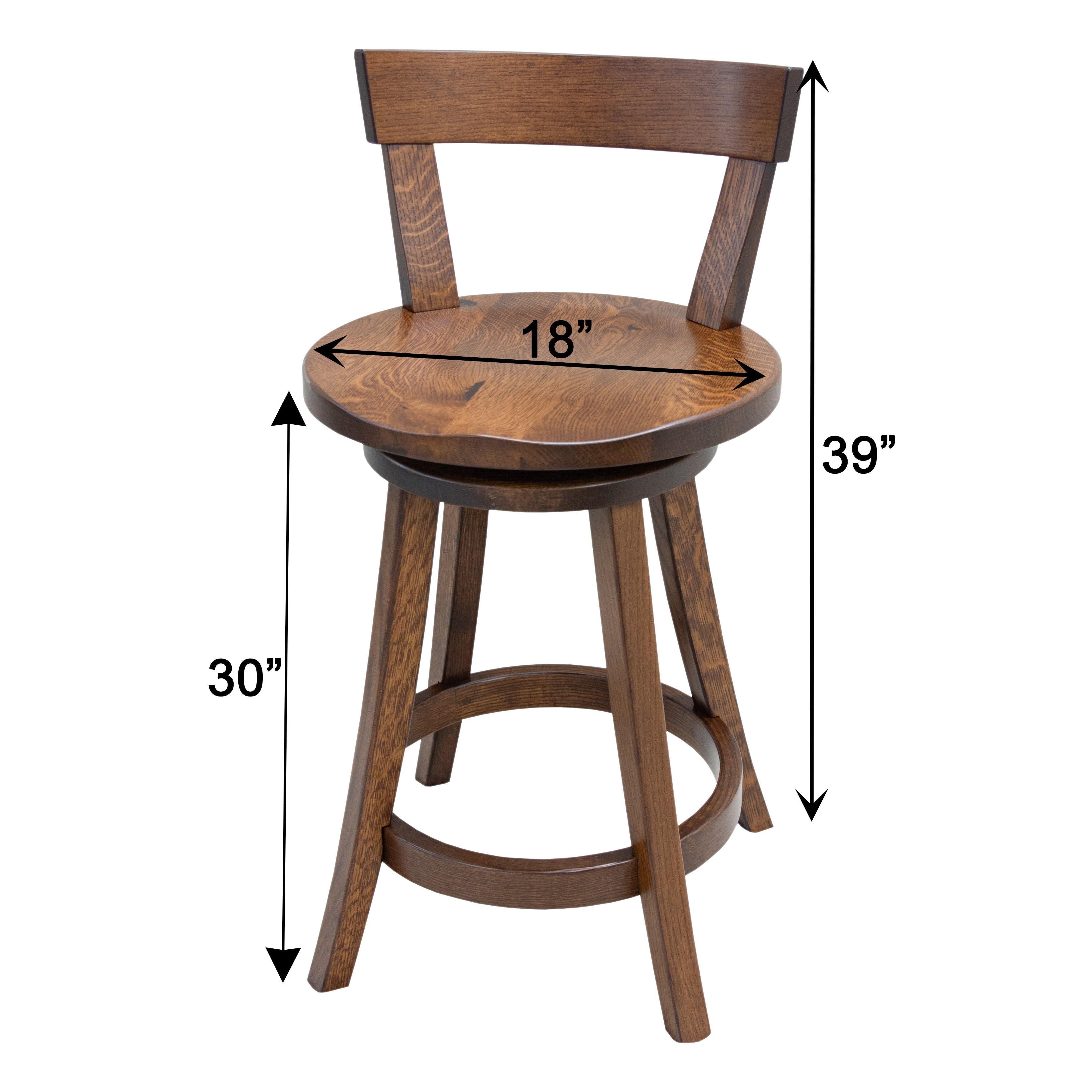Upstate Amish Furniture Gallery Turnstone Swivel Bar Stool - Thumbnail 2