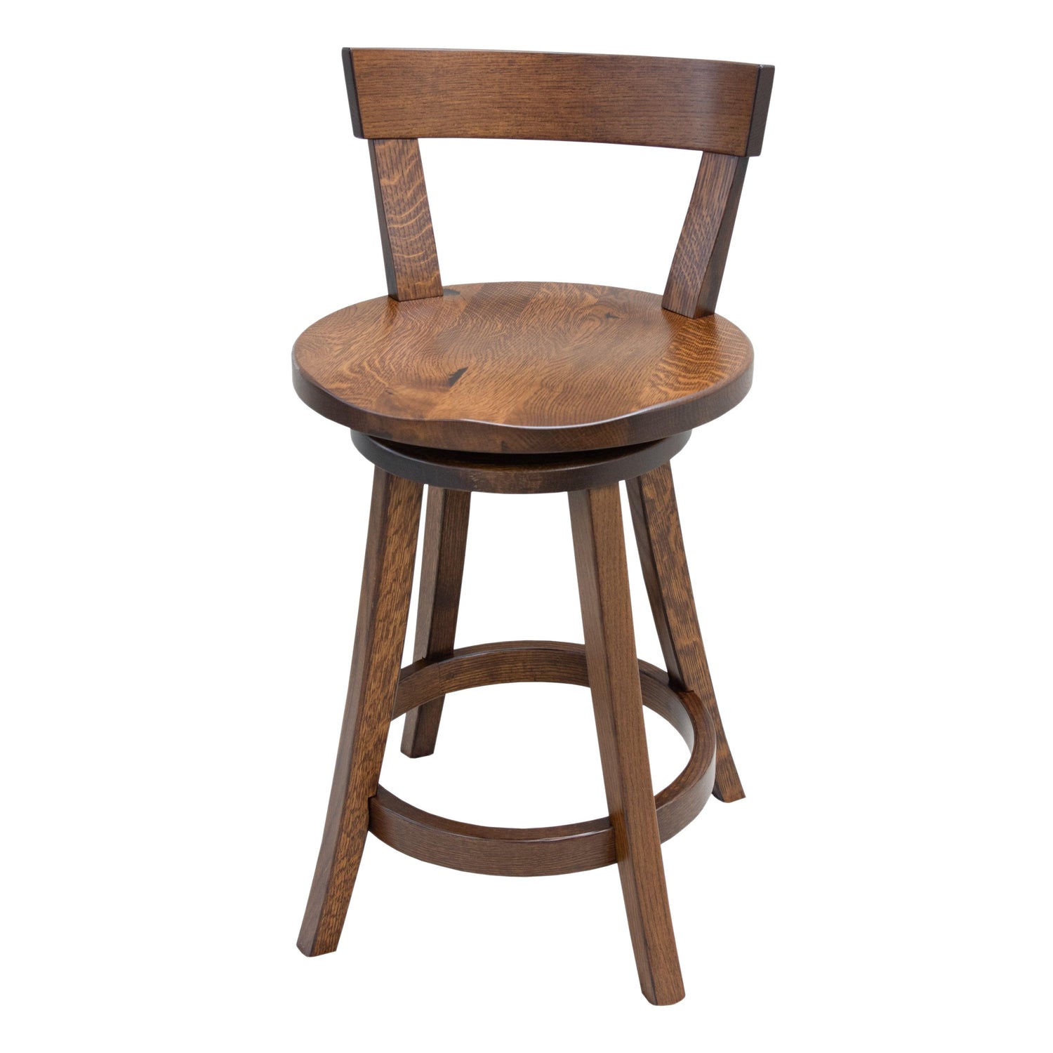 Turnstone 24" Quarter Sawn White Oak Wood Swivel Bar Stool | GB