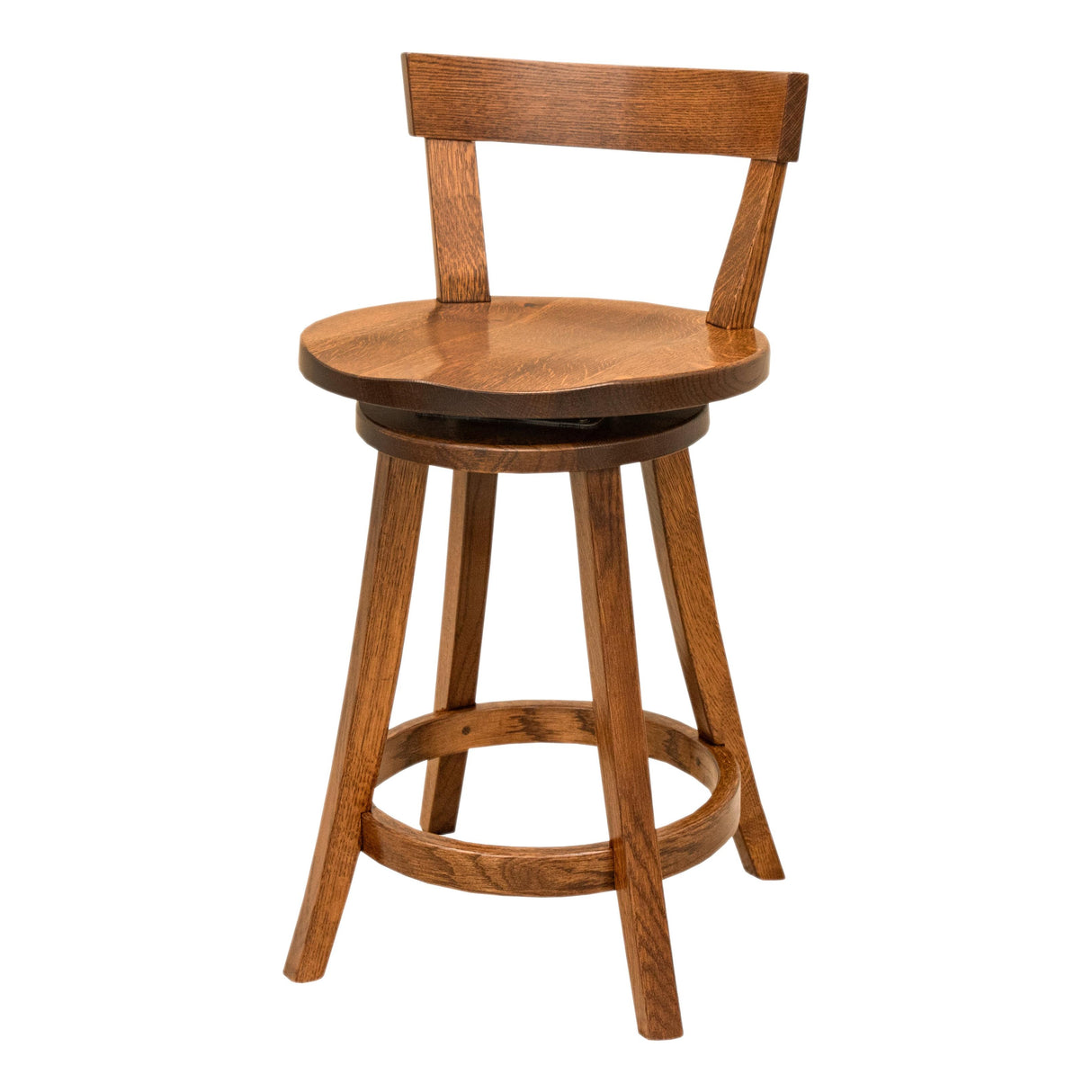 Turnstone 24" Quarter Sawn White Oak Wood Swivel Bar Stool | MC