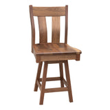 Newport Round Natural Walnut Pub Table Set with 4 Bar Stools