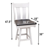 Urbana White & Wood 24" Swivel Bar Stool | M-AV&GS