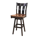 Urbana Black & Wood 24" Swivel Bar Stool | M-EB&W-NAT