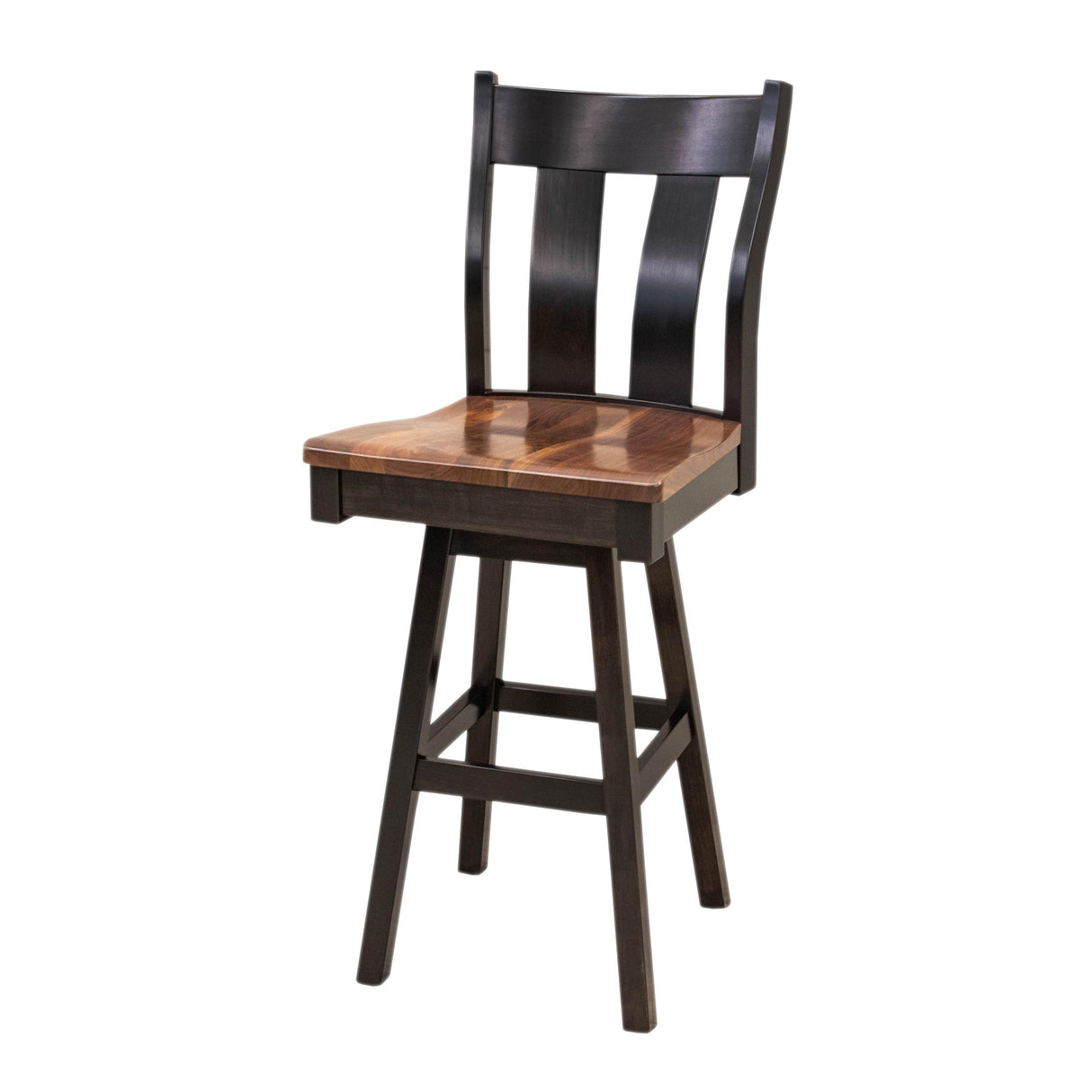 Urbana Black & Wood 24" Swivel Bar Stool | M-EB&W-NAT