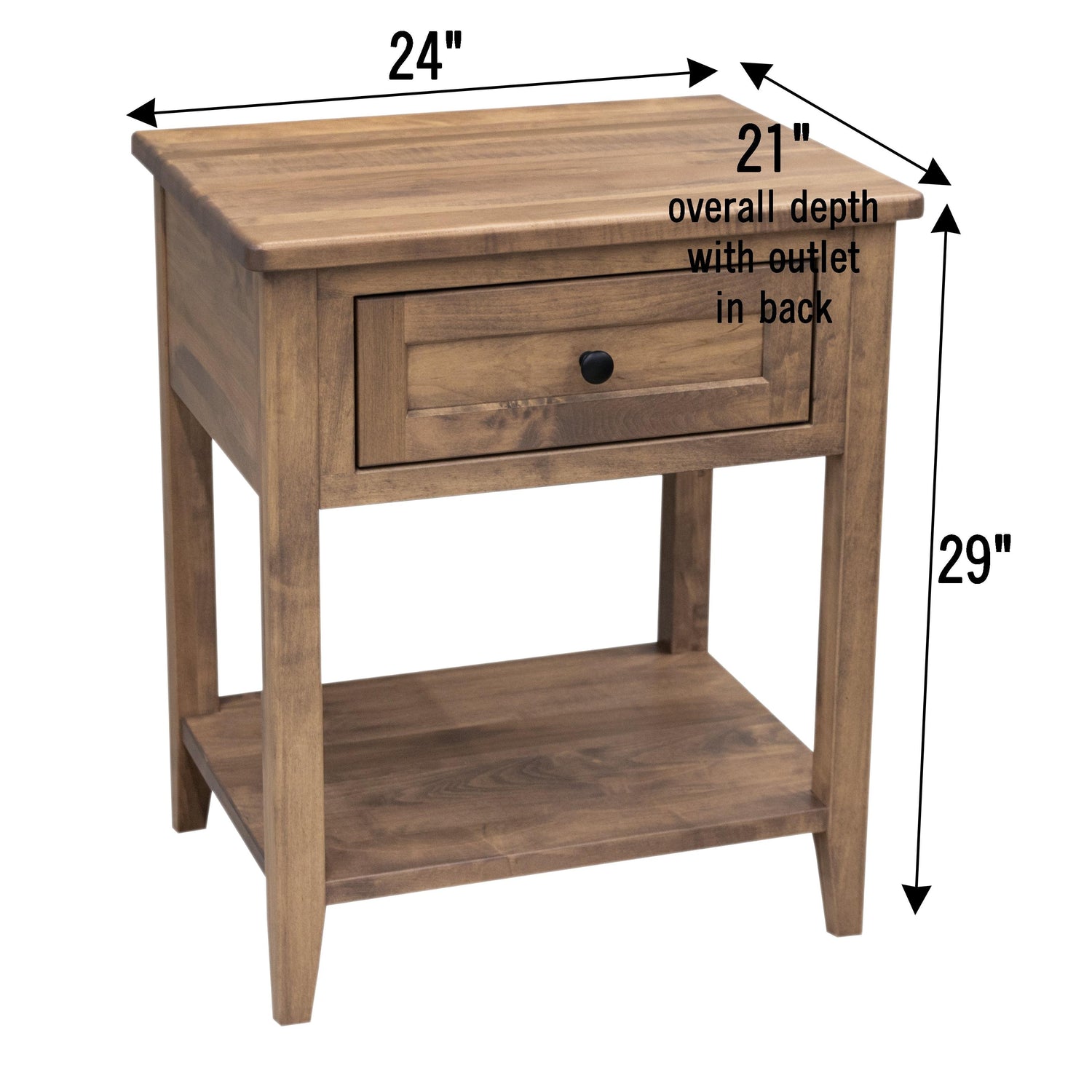 Washington 1-Drawer, Open Nightstand