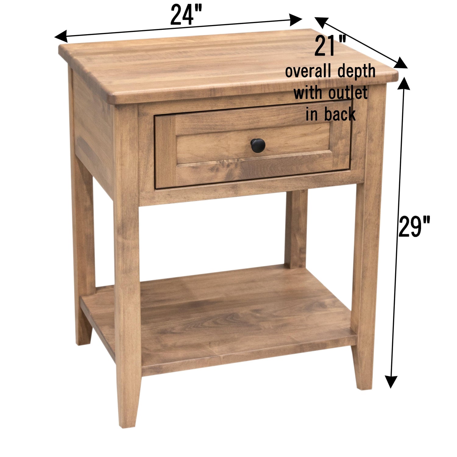 Washington 1-Drawer, Open Nightstand