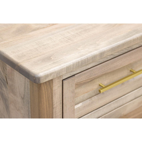 Washington Maple Wood 3-Drawer Nightstand | BLS
