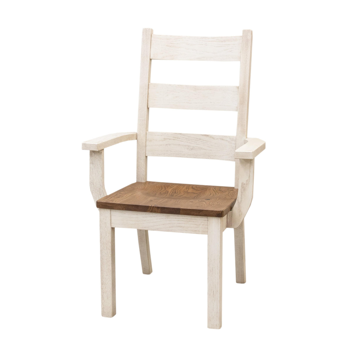 Western High Back White & Wood Arm Dining Chair | O-CS&RWO-CO