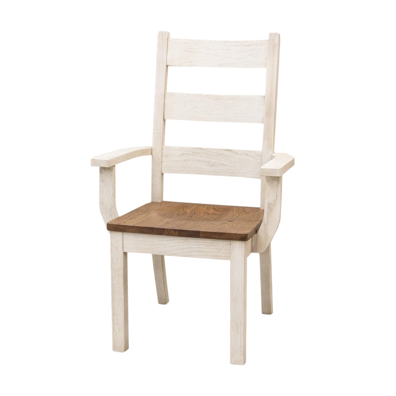 Western High Back White & Wood Arm Dining Chair | O-CS&RWO-CO