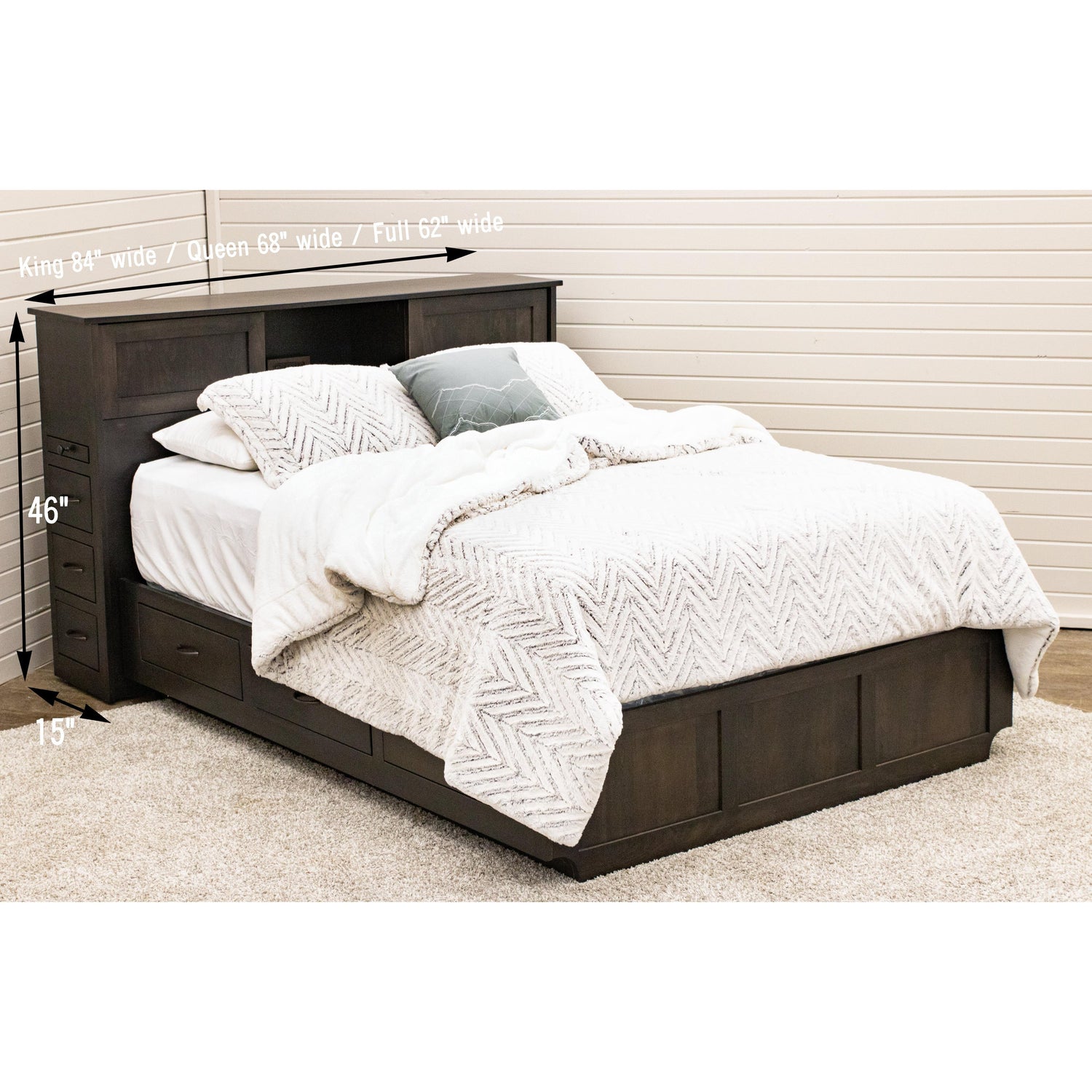 Weston Maple Wood Storage Headboard & Platform Drawer Bed | DK