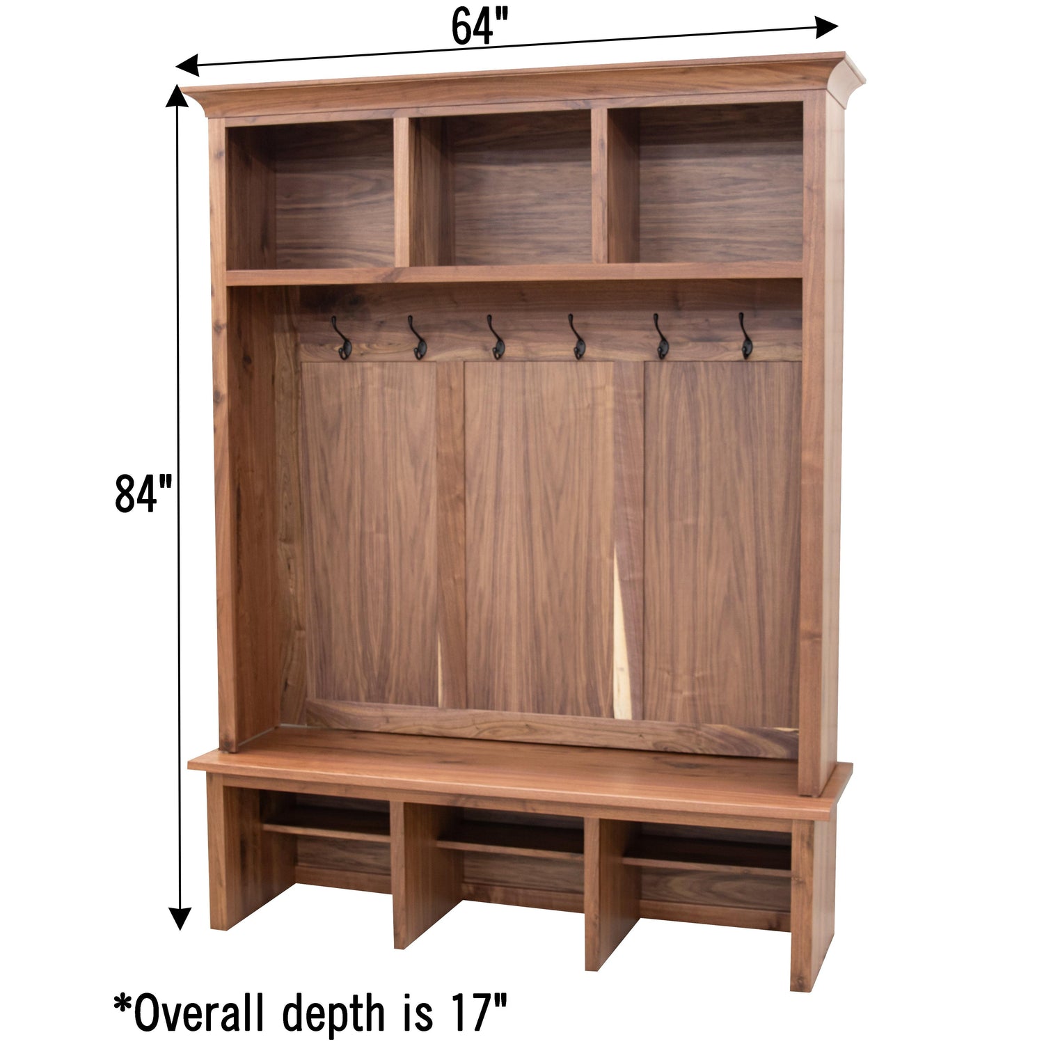 Weston Walnut Wood Hall Tree Bench | NAT