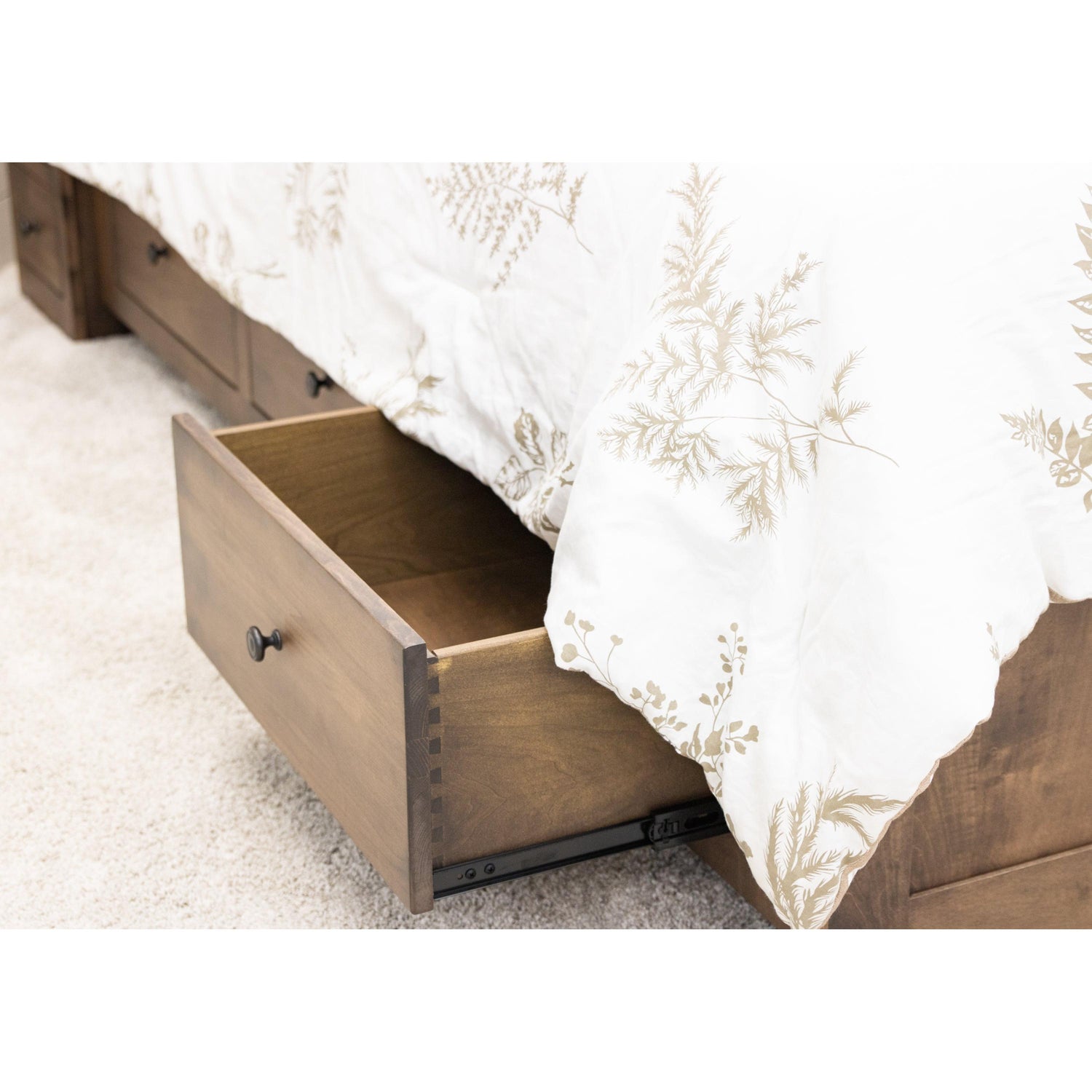 Weston Maple Wood Storage Headboard & Platform Drawer Bed | CO