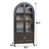 Wilmington Oak Wood Arched Display Cabinet | O-EB&M-DS
