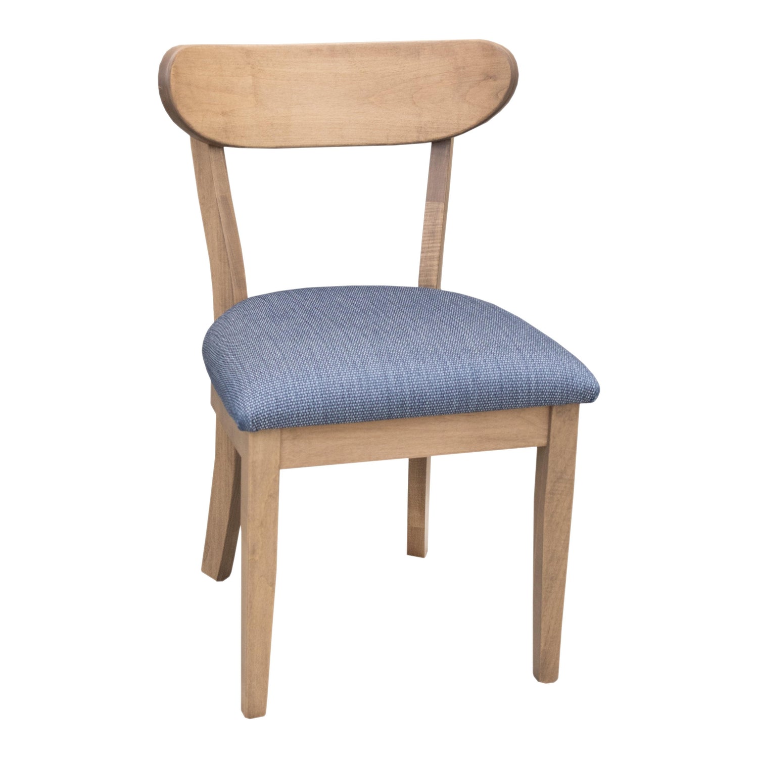 Windsor Maple Wood Mid Century Side Dining Chair with Fabric Seat | WB