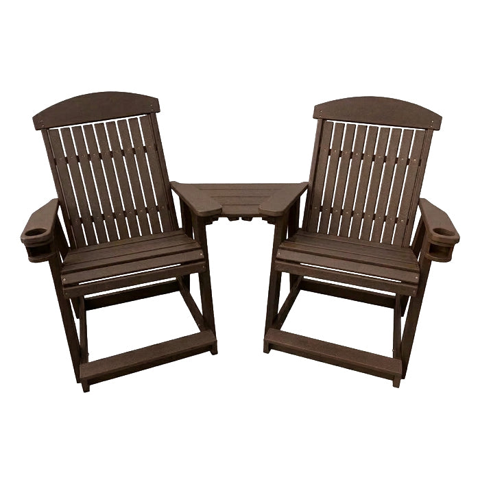 Gateway Balcony Outdoor Poly Amish Chair Set - Brazilian Walnut
