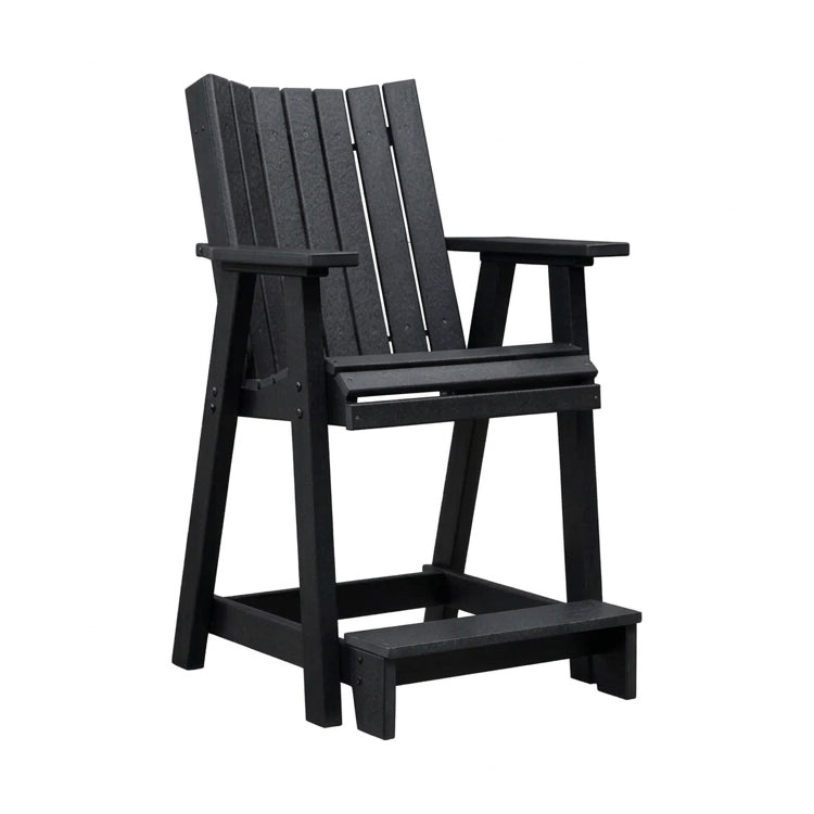 Modura Poly Amish Outdoor Bar Stool | Black