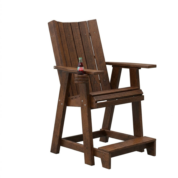 Modura Outdoor Poly Amish Balcony Chair - Antique Mahogany