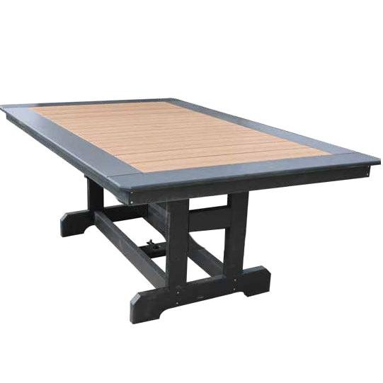 Deluxe Amish Poly Outdoor Dining Set for 8 | Black & Antique Mahogany-Upstate Amish Furniture
